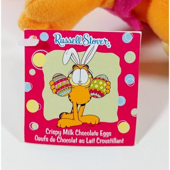 Russell Stover Garfield Plush Wearing Purple Easter Egg  8" Window Cling NEW - Picture 4 of 5